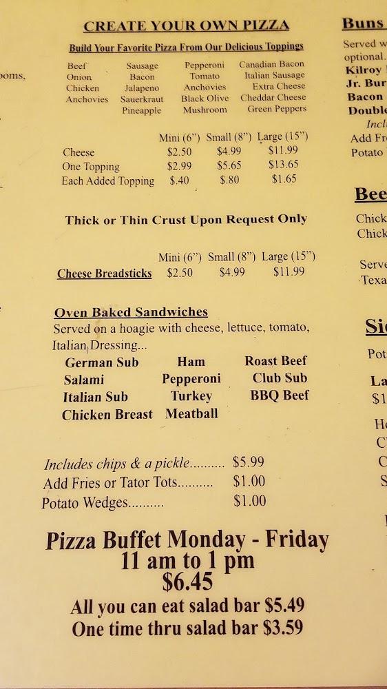 Kilroy's Pizza & Cafe Menu image 1